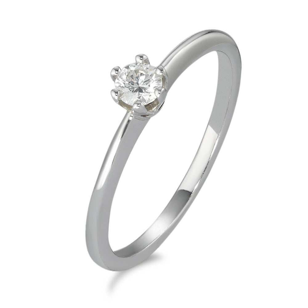 Bague solitaire Or blanc 14K Diamant 0.15 ct, w-si