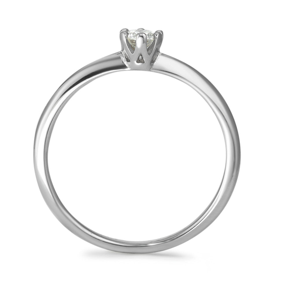 Bague solitaire Or blanc 14K Diamant 0.15 ct, w-si