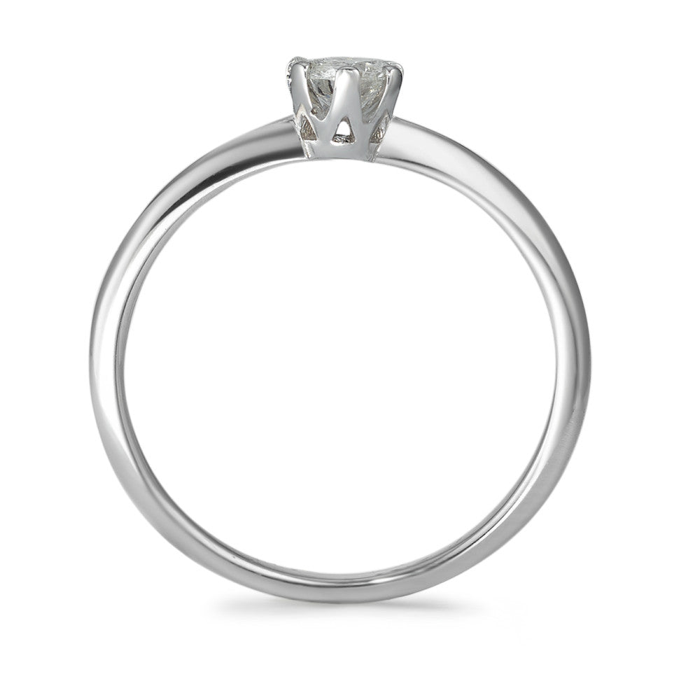 Bague solitaire Or blanc 14K Diamant 0.20 ct, w-si