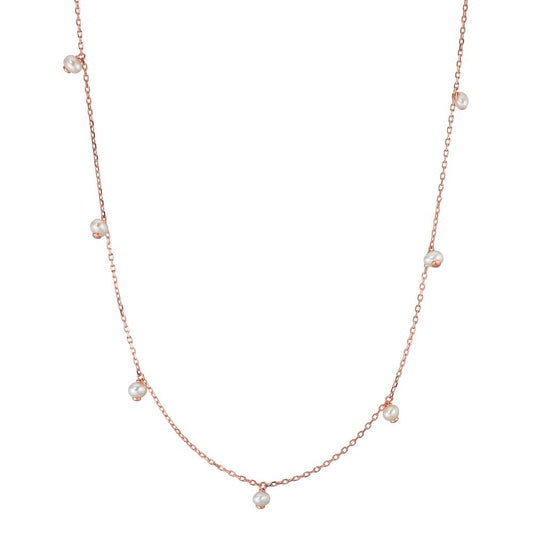 Collana Argento rosa dorato Perla coltivata d'acqua dolce 40-45 cm