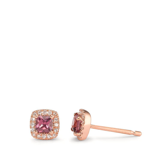 Clous d'oreilles Or rouge 14K Rhodolite Ø5 mm