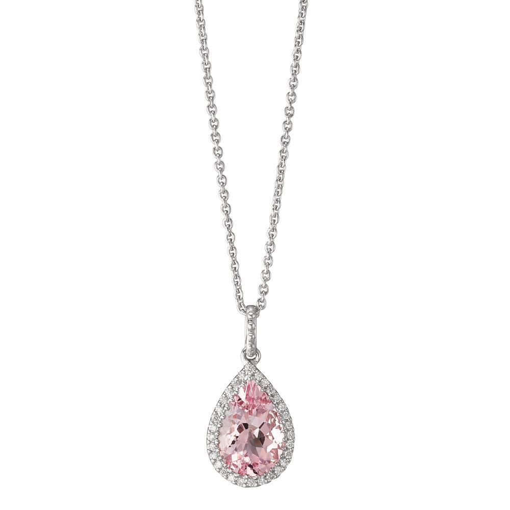 Collier Or blanc 18K Morganite 42-45 cm