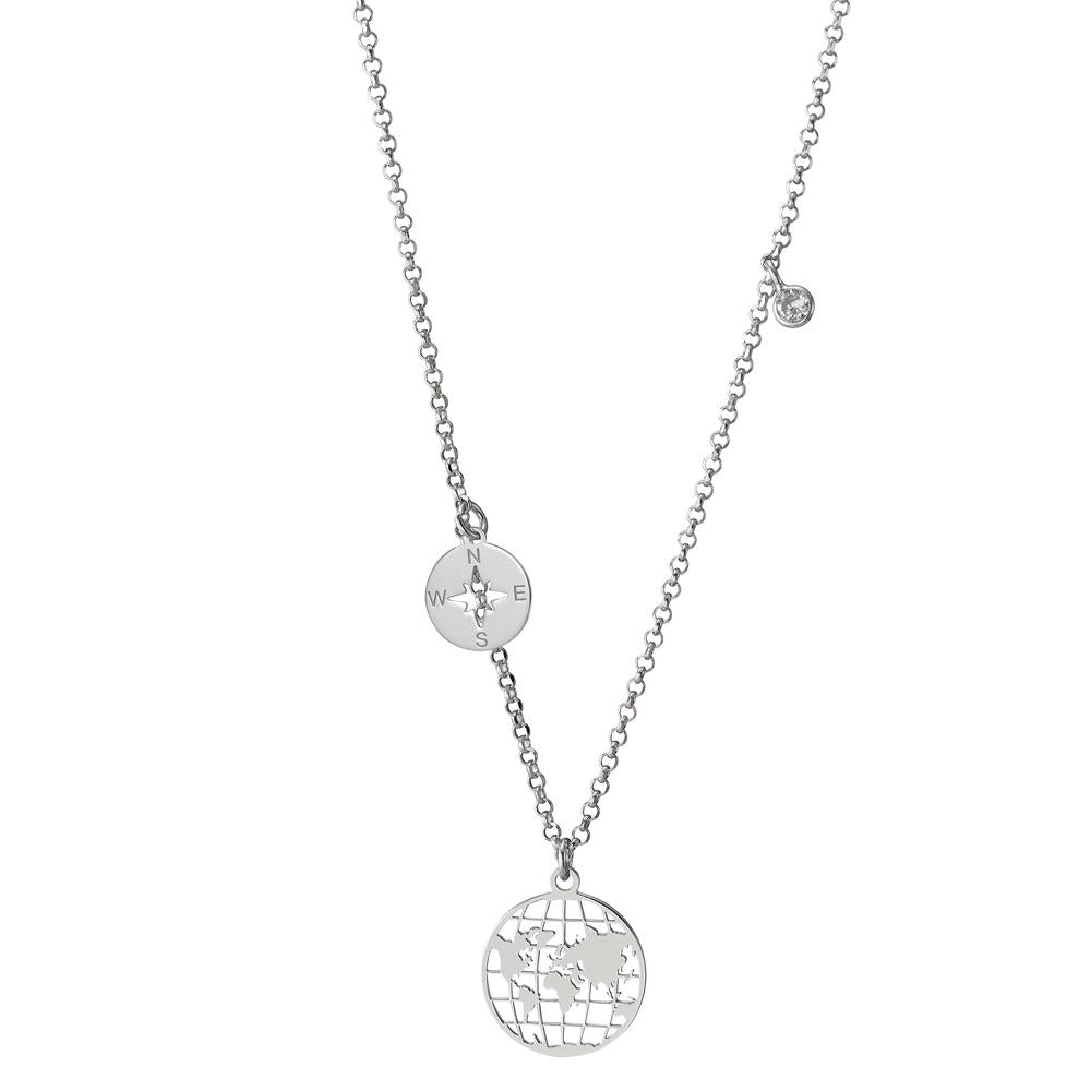 Collier Argent Zircone Rhodié Globe 40-44 cm