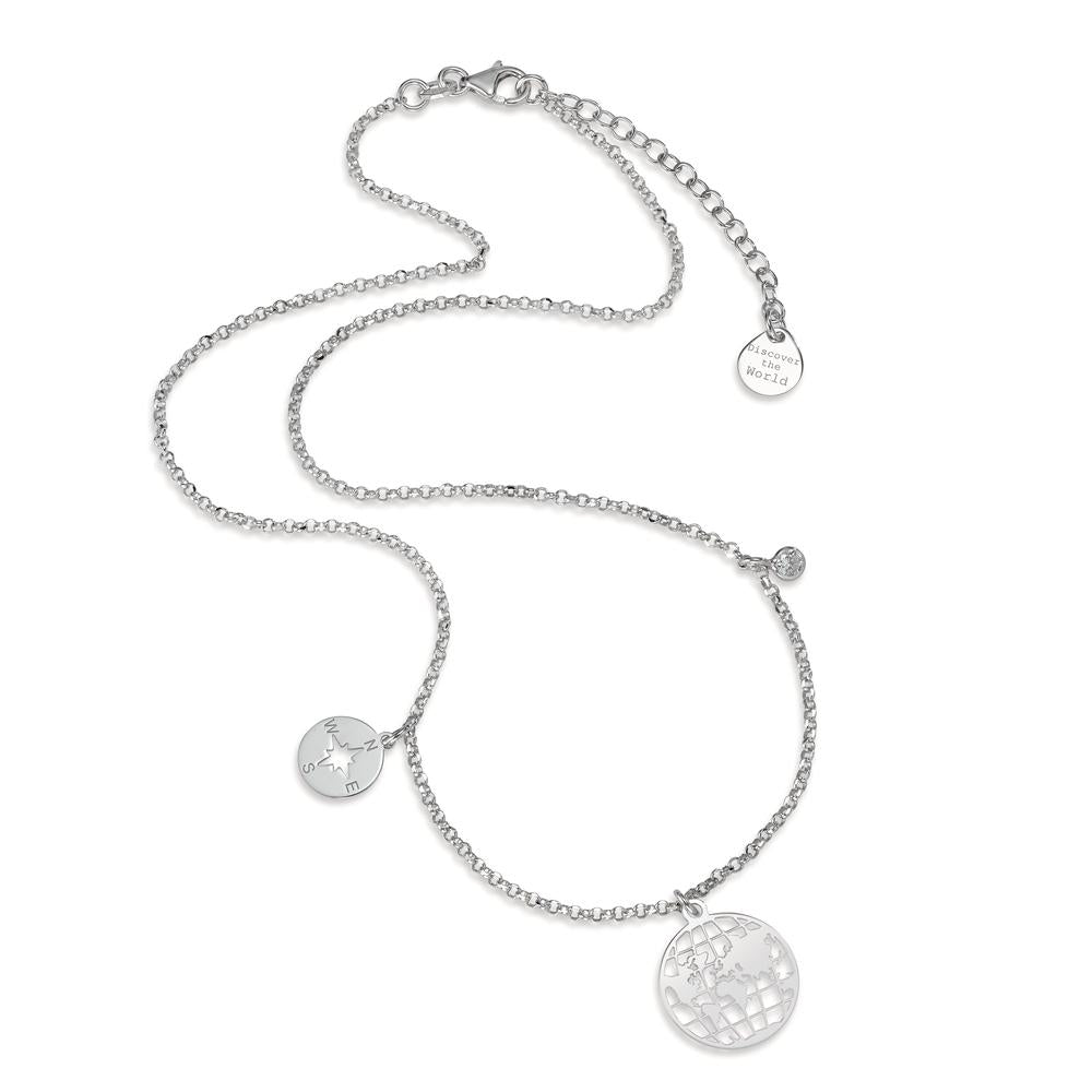 Collier Argent Zircone Rhodié Globe 40-44 cm