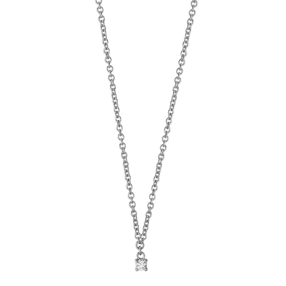 Collana Oro bianco 750/18 carati Diamante 0.04 ct, w-si 40-42 cm