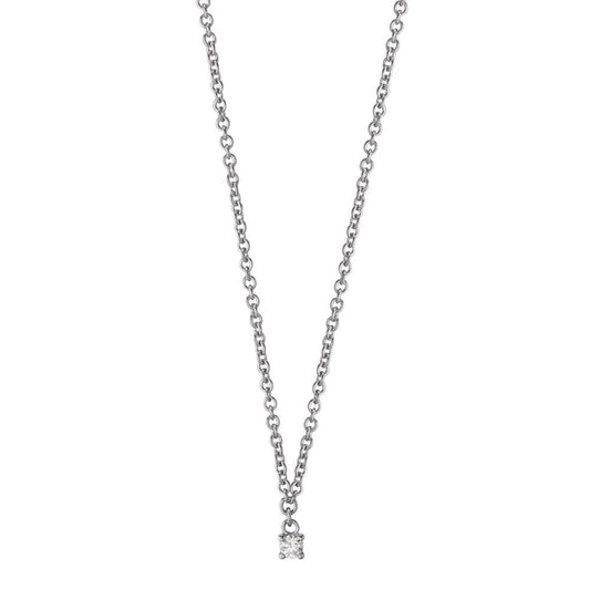 Collier Or blanc 18K Diamant 0.04 ct, w-si 40-42 cm