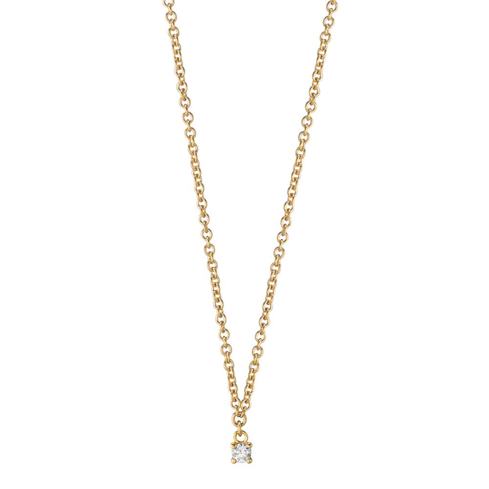 Collier Or jaune 18K Diamant 0.04 ct, w-si 40-42 cm