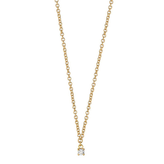 Collier Or jaune 18K Diamant 0.04 ct, w-si 40-42 cm