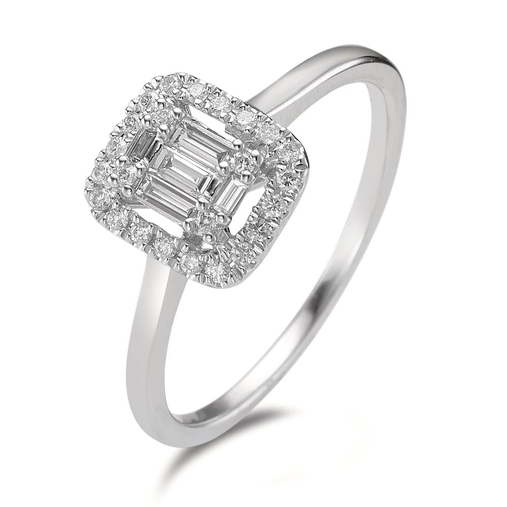 Bague solitaire Or blanc 18K Diamant 0.32 ct, w-si