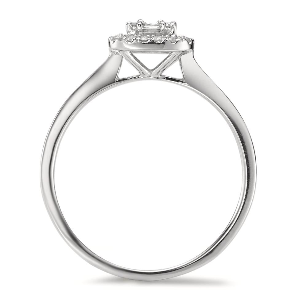 Bague solitaire Or blanc 18K Diamant 0.32 ct, w-si