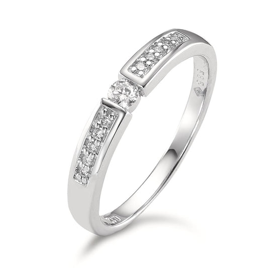 Bague Or blanc 14K Diamant 0.12 ct, 11 Pierres, w-si