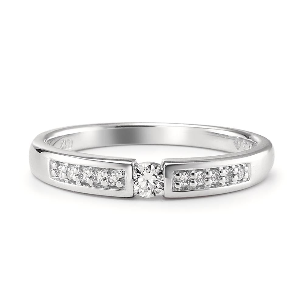 Bague Or blanc 14K Diamant 0.12 ct, 11 Pierres, w-si