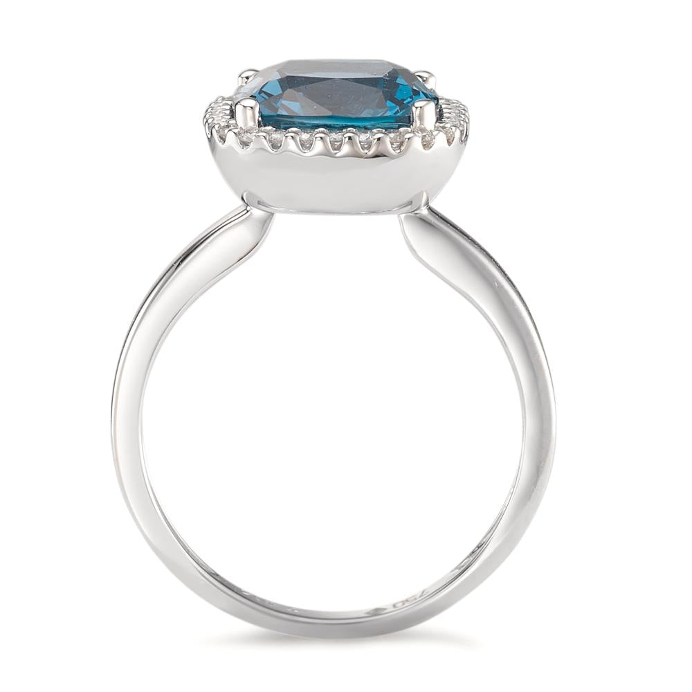 Bague Or blanc 18K Topaze London Blue