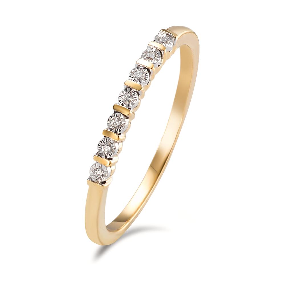 Bague d'éternité Or jaune 14K Diamant 0.03 ct, 7 Pierres, w-si