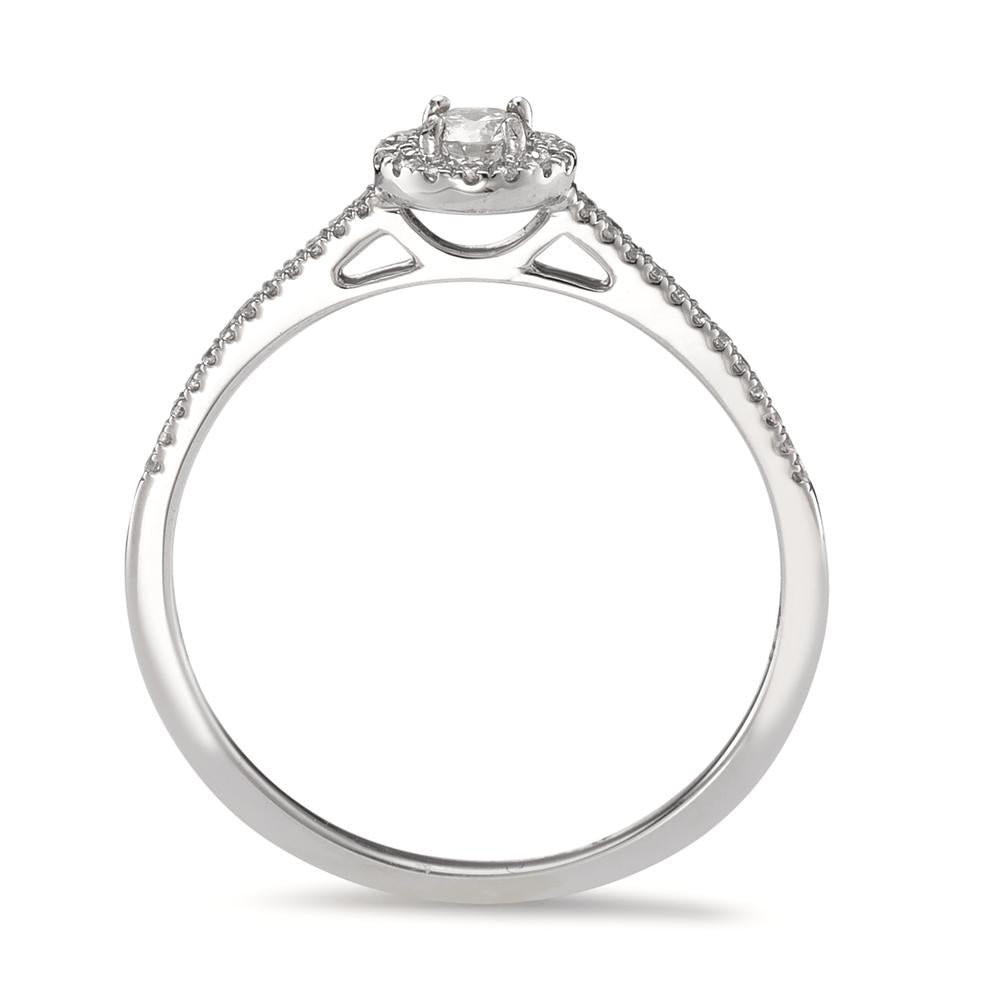 Bague solitaire Or blanc 18K Diamant 0.21 ct, w-si