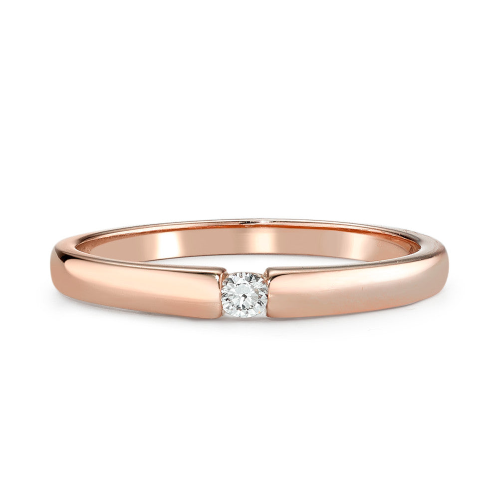 Bague solitaire Or rouge 14K Diamant 0.03 ct, w-si