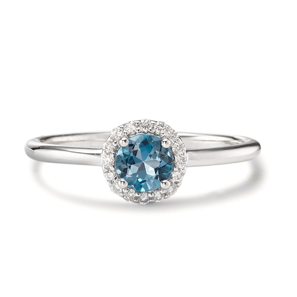 Bague Or blanc 18K Topaze London Blue