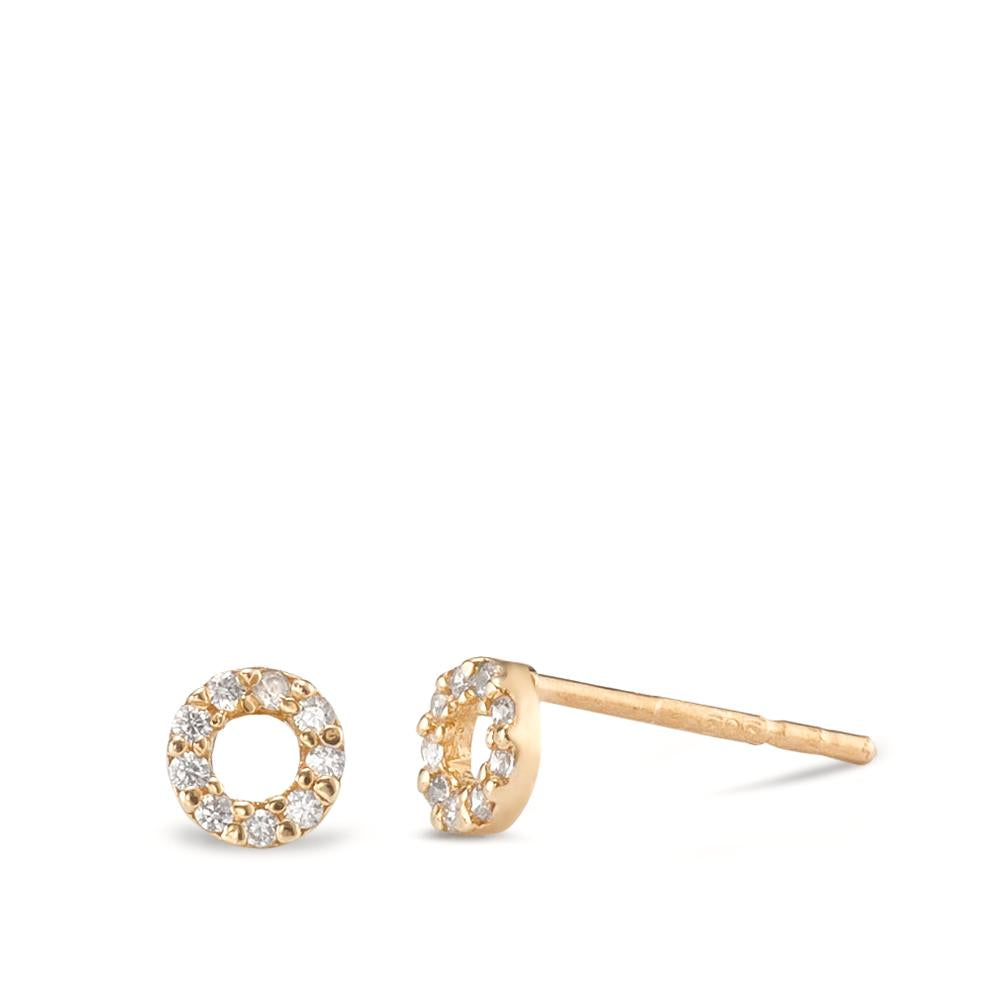 Clous d'oreilles Or jaune 14K Zircone Ø4 mm