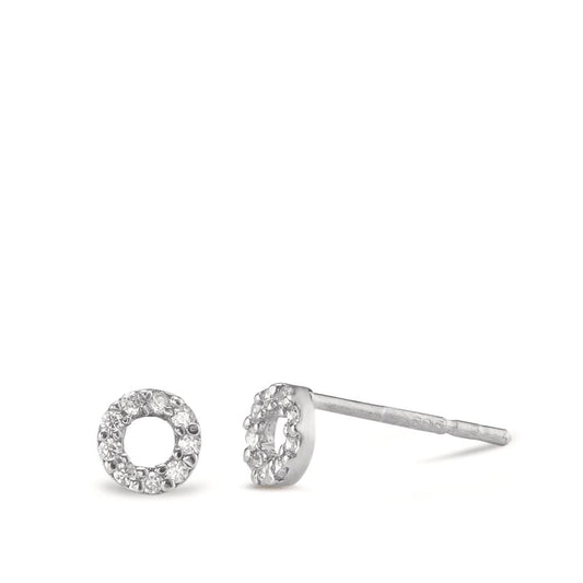 Clous d'oreilles Or blanc 14K Zircone Ø4 mm