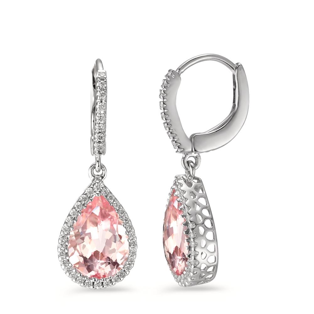 Pendant d'oreilles Or blanc 18K Morganite