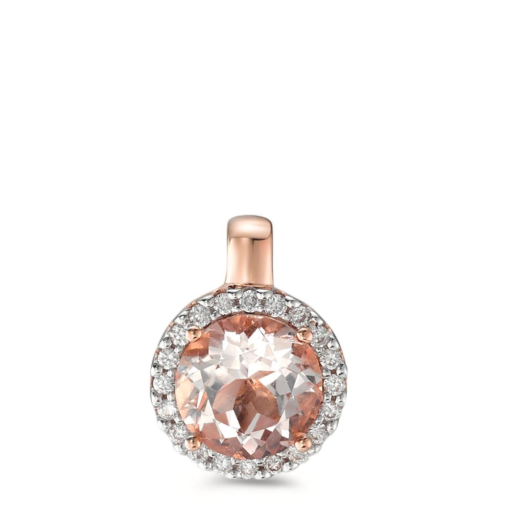 Pendentif Or rouge 18K Morganite Ø9.5 mm