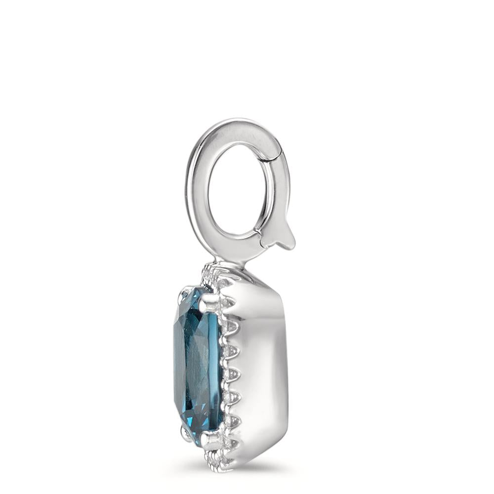 Pendentif Or blanc 18K Topaze London Blue w-si