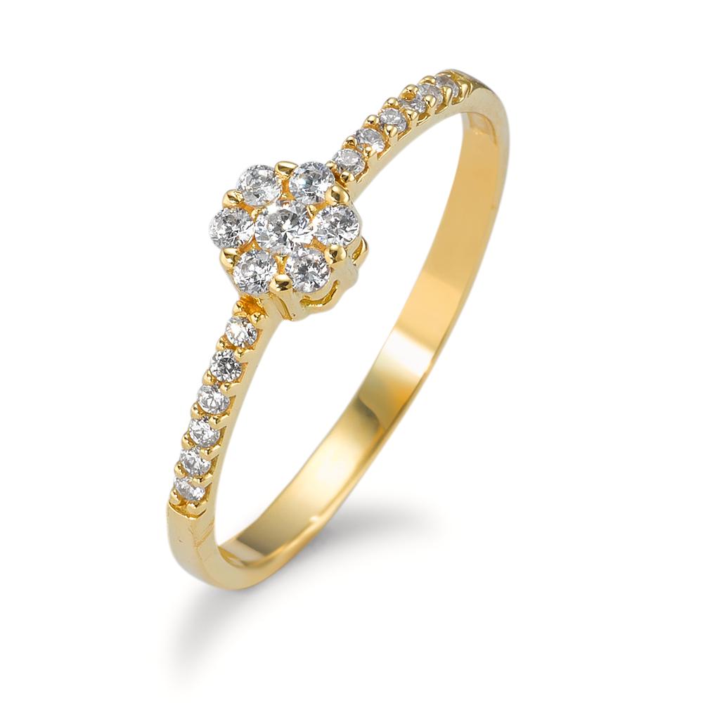 Bague Or jaune 18K Zircone