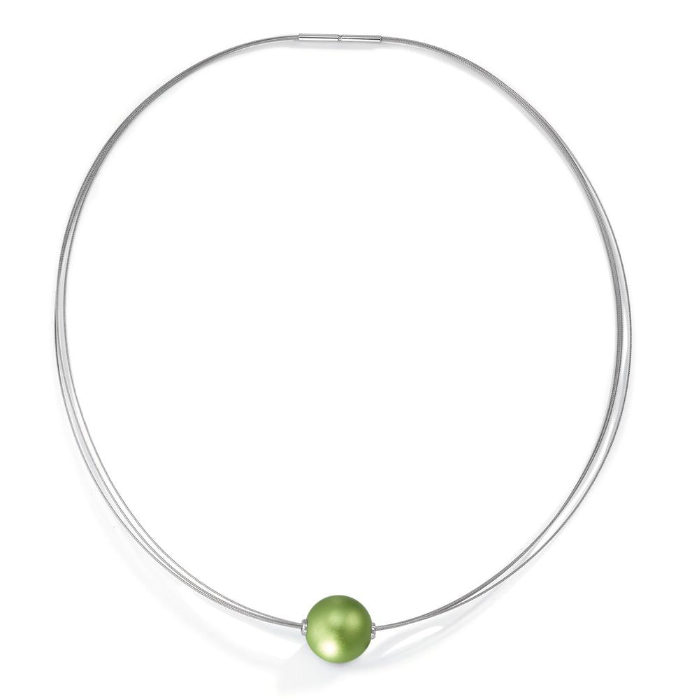 Kugelcollier Globe, Edelstahl und Aluminium Apple Green, 12mm