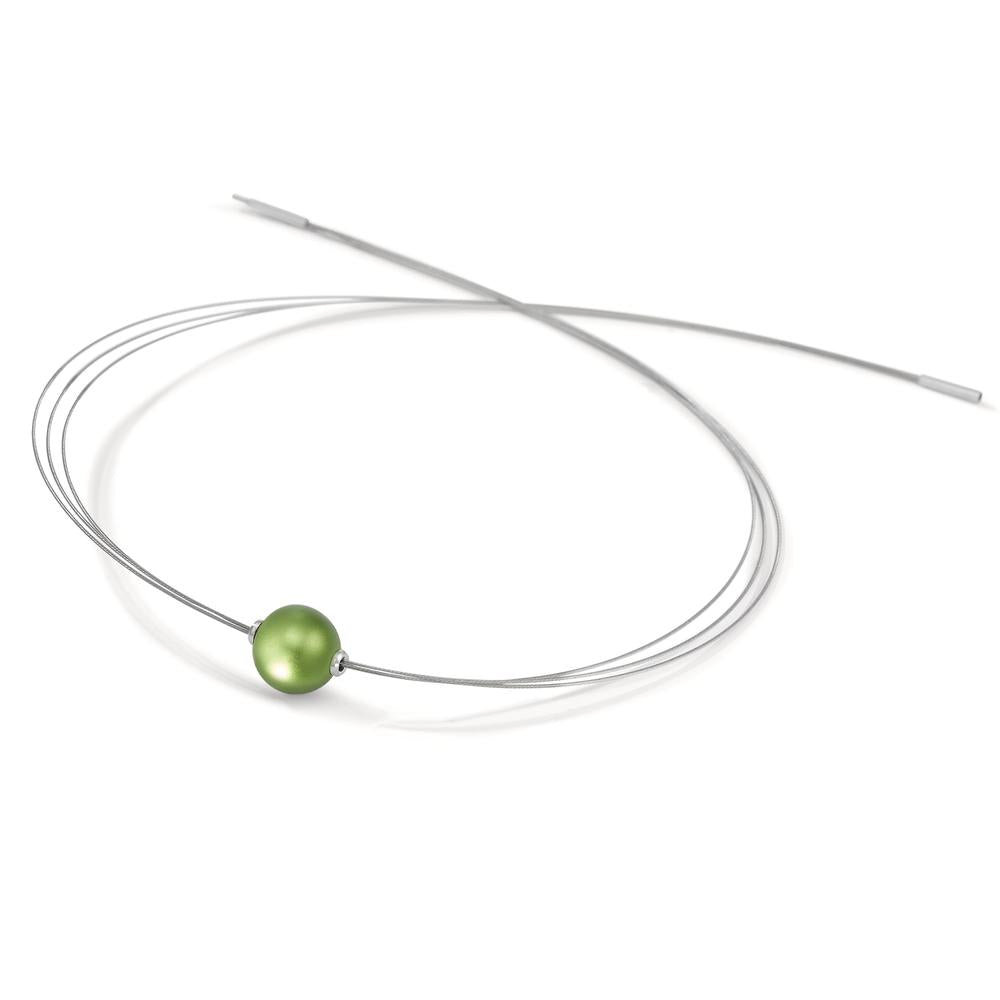 Kugelcollier Globe, Edelstahl und Aluminium Apple Green, 12mm