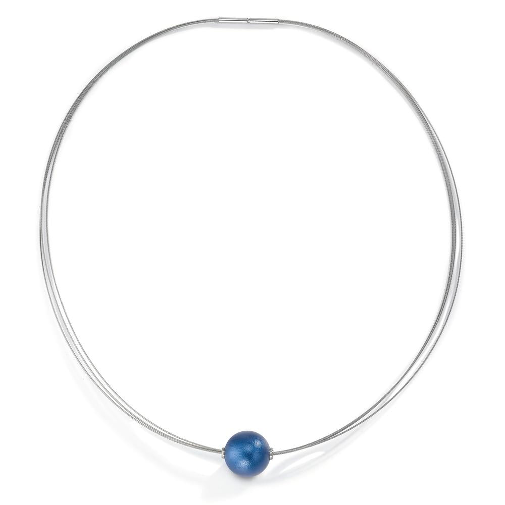 Kugelcollier Globe, Edelstahl und Aluminium Lapis Blue, 12mm