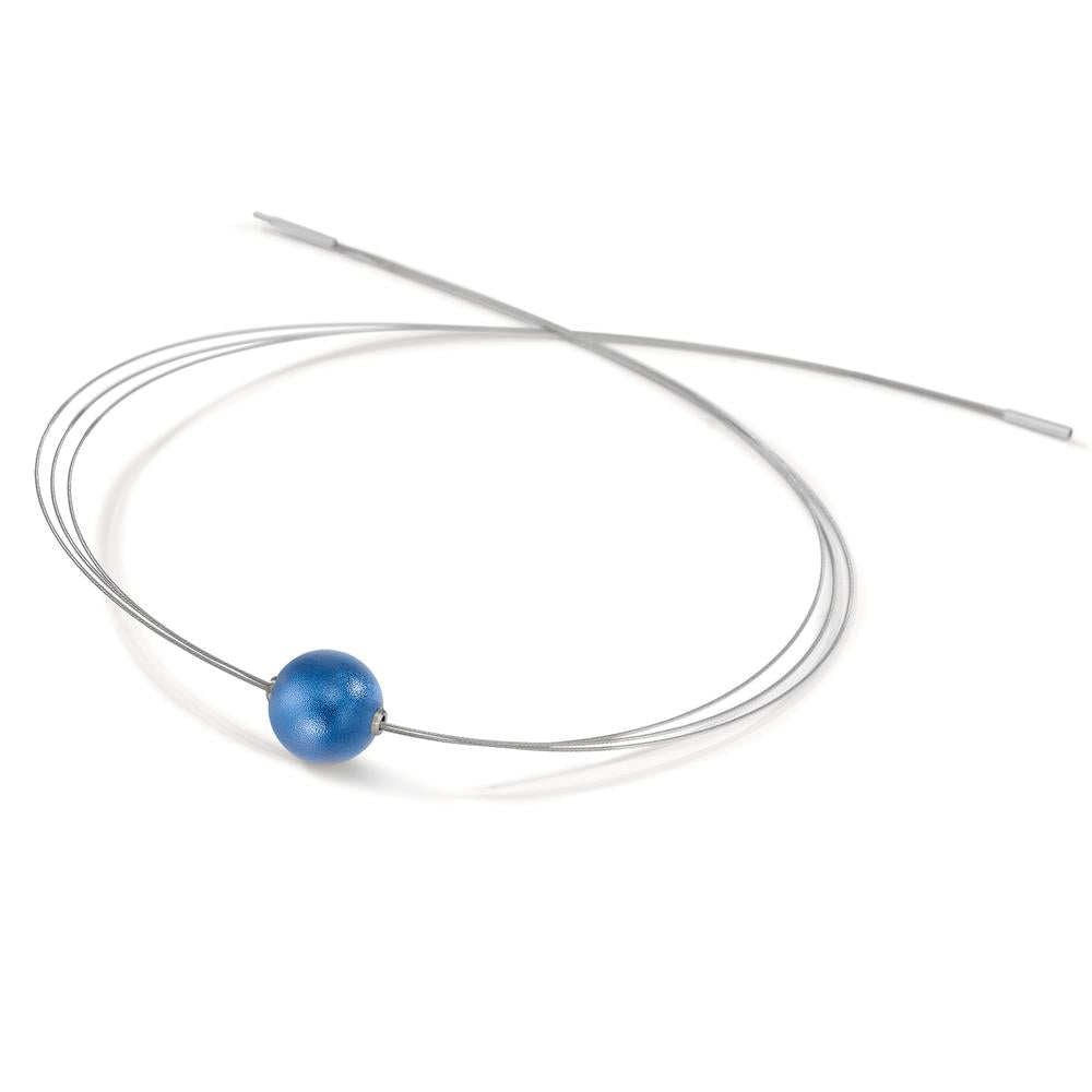 Kugelcollier Globe, Edelstahl und Aluminium Lapis Blue, 12mm