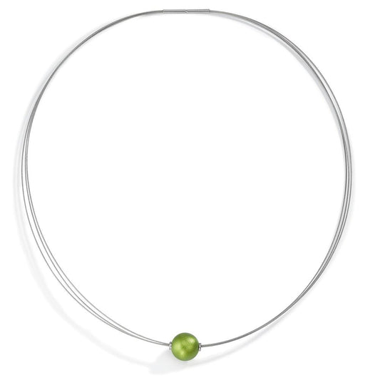 Kugelcollier Globe, Edelstahl und Aluminium Apple Green, 10mm