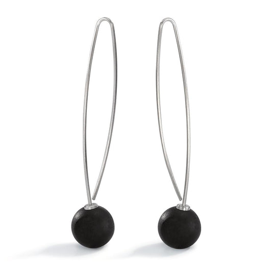 Pendant d'oreilles Acier inoxydable, Carbone Ø9 mm