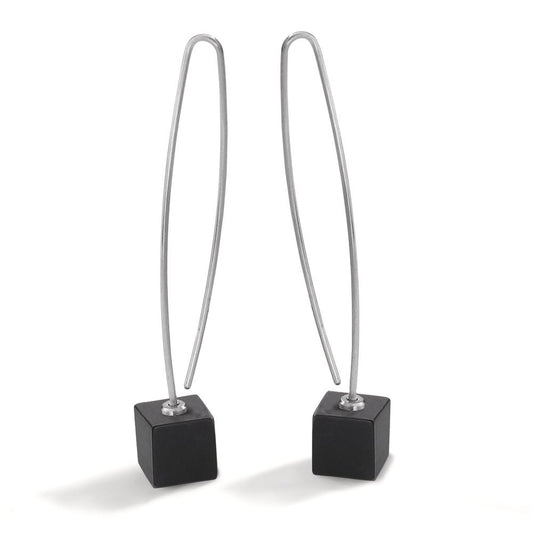 Pendant d'oreilles Acier inoxydable, Carbone Ø7 mm