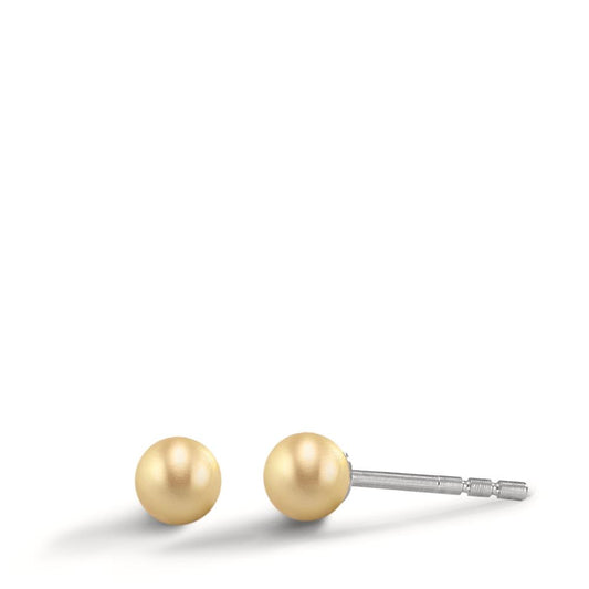 Ohrstecker Globe Ø4mm aus Aluminium in Light Gold, Stift und Verschluss aus Edelstahl