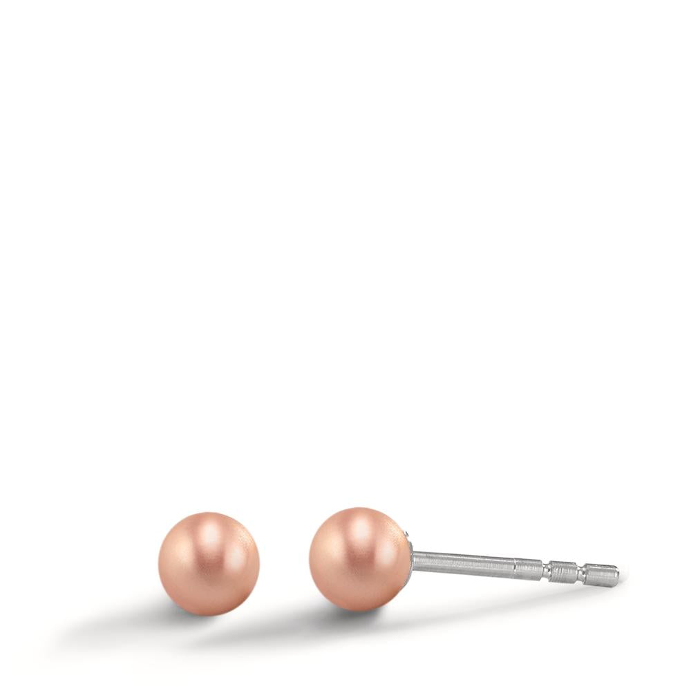 Ohrstecker Globe Ø4mm aus Aluminium in Light Rosé, Stift und Verschluss aus Edelstahl