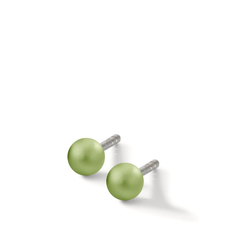 Ohrstecker Globe Ø4mm aus Aluminium in Apple Green, Stift und Verschluss aus Edelstahl