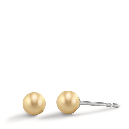 Ohrstecker Globe Ø5mm aus Aluminium in Light Gold, Stift und Verschluss aus Edelstahl