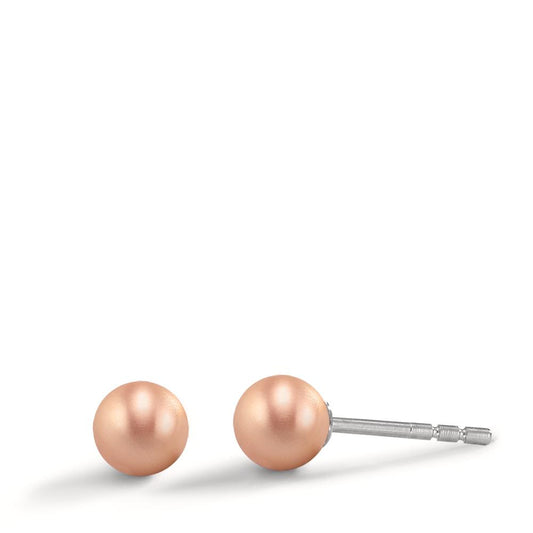 Ohrstecker Globe Ø5mm aus Aluminium in Light Rosé, Stift und Verschluss aus Edelstahl