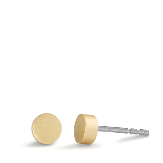 Ohrstecker Disc Ø5mm aus Aluminium in Light Gold, Stift und Verschluss aus Edelstahl