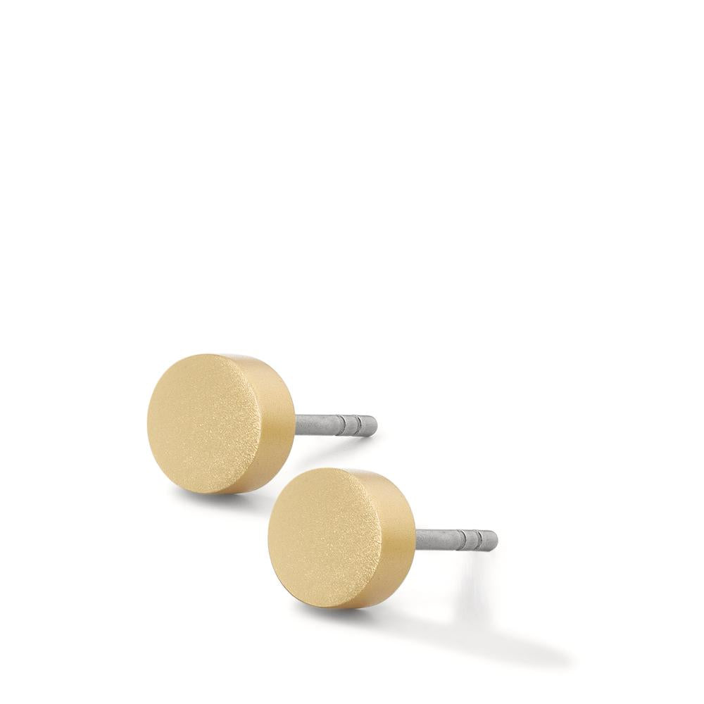 Ohrstecker Disc Ø5mm aus Aluminium in Light Gold, Stift und Verschluss aus Edelstahl