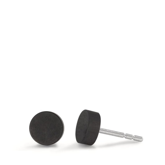 Clous d'oreilles Acier inoxydable, Carbone Ø6 mm