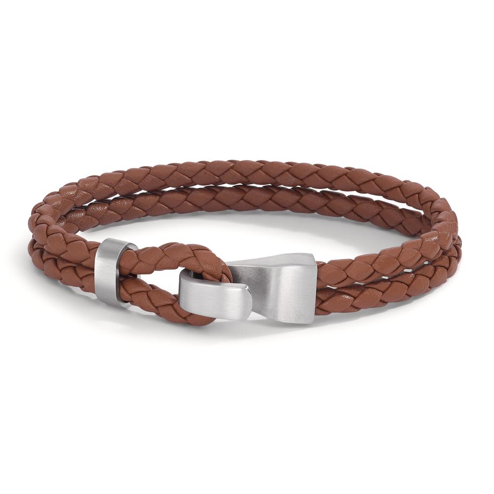 Lederarmband Vadino Havana Brown mit Edelstahl-Knebelverschluss