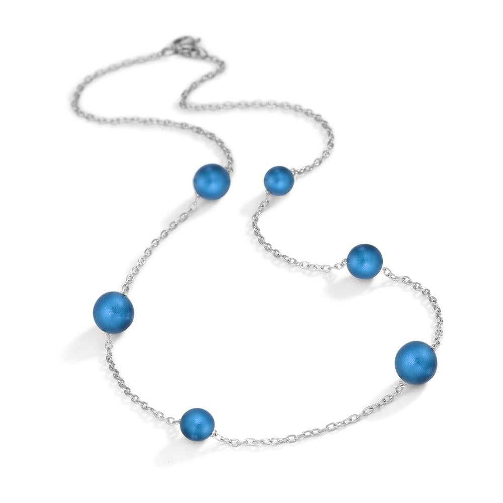 Halskette Candy aus Edelstahl mit Aluminium Pearls in Lapis Blue