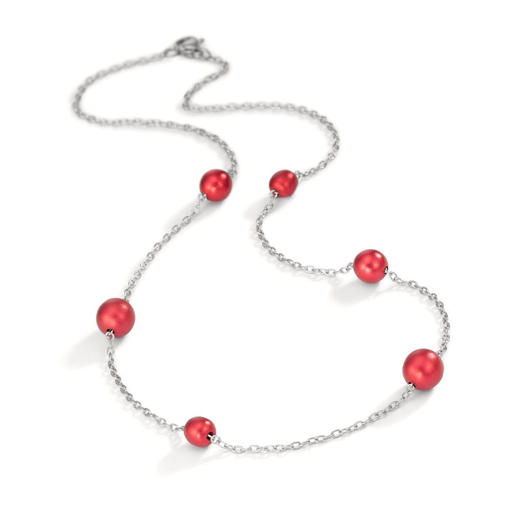 Halskette Candy aus Edelstahl mit Aluminium Pearls in Ruby Red