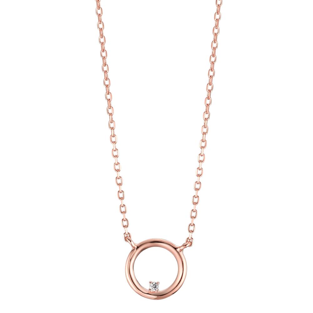 Collana Argento Zirconia rosa dorato 40-45 cm