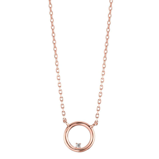 Collier Silber Zirkonia rosé vergoldet verstellbar