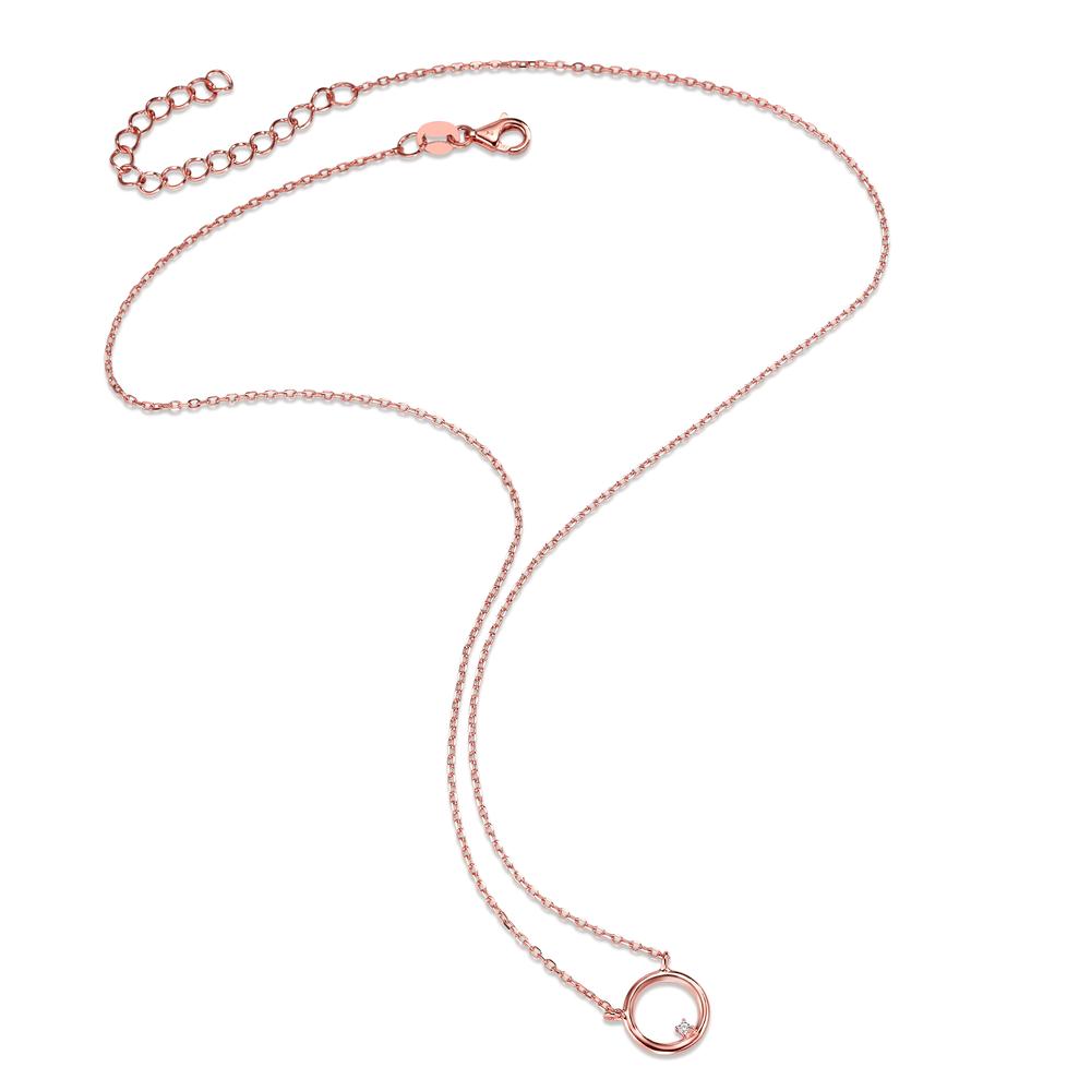 Collana Argento Zirconia rosa dorato 40-45 cm