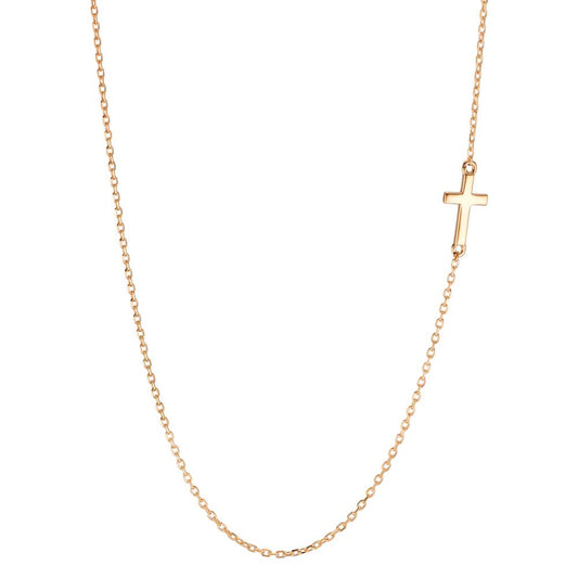 Collier Argent jaune Plaqué or Croix 40-43 cm