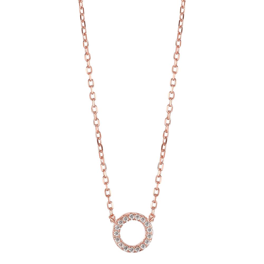 Collana Argento Zirconia rosa dorato 40-45 cm